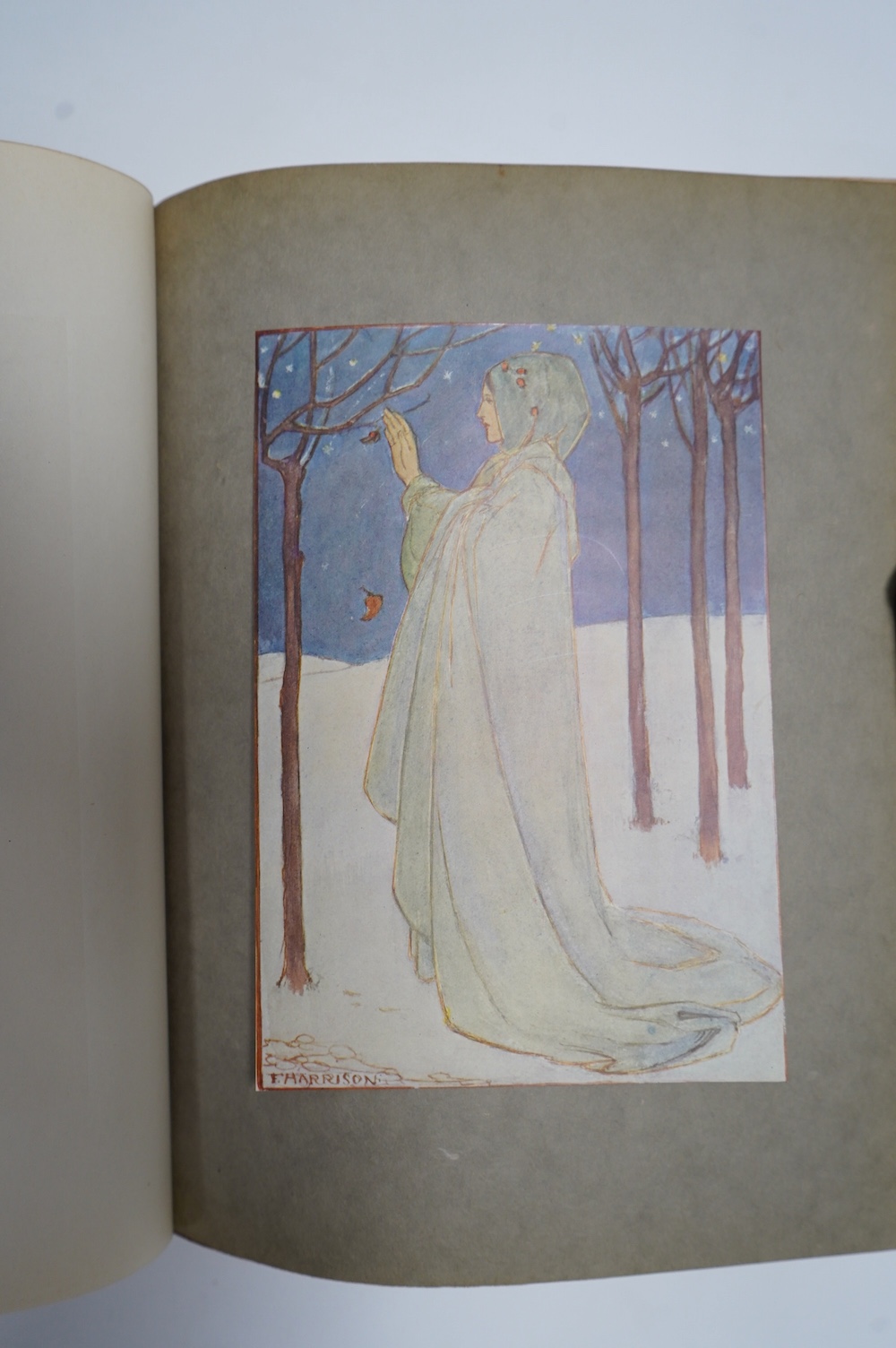 Harrison, Florence (illustrator) - Poems by Christina Rossetti, introduction by Alice Meynell, captioned tissue guards, 36 tipped-in colour plates, illustrations, top edge gilt, 4to, original pictorial cream cloth gilt,